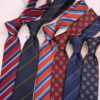 男士7cm花纹红色，藏青色领带商务正装职业，女西装配饰条纹