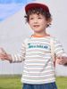 巴拉冠军男童长袖t恤宝宝纯棉，打底衫春装，2024童装儿童条纹潮