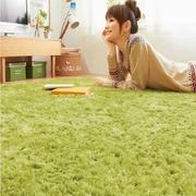 可机洗草绿色长毛地毯客厅卧室满铺床边毯加厚儿童毯渐变色