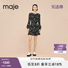 majeoutlet春夏女装法式时尚褶皱印花长袖连衣裙短裙mfpro02878
