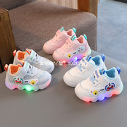 儿童亮灯单鞋秋季男女宝宝，亮灯运动鞋子，1-3岁2婴儿软底学步鞋