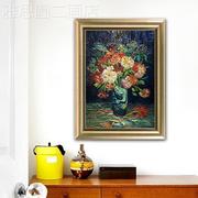 网红梵高瓶子中的古康乃馨纯手绘装饰油画欧式式北欧美典花卉静物