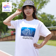 亚运运动图标系列运动印花t恤圆领衫，短袖文化衫情侣t恤节日送礼