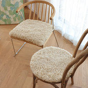 小沙卷毛坐垫圆形椅垫方垫沙发垫纯羊毛椅垫餐椅垫凳子化妆椅坐垫