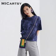 MICartsy王紫珊2021秋季彩虹背包扎染T恤短袖宽松小众设计感