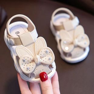 女童凉鞋夏0-3岁中小童宝宝，软底防滑外穿包头鞋婴幼儿搭扣学步鞋