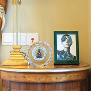 欧式卧室床头创意水晶台钟座钟摆件家用客厅书桌台式时钟软装饰品