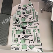 宜家国内 免费 林妮格 围裙  白色/绿色/图案