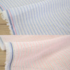 高档蓝色粉色镂空竖条纹色织纯棉布料 柔软微透 衬衣连衣裙面料