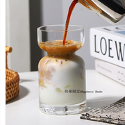 土星咖啡杯创意时光沙漏，杯博主同款冰拿铁美式玻璃果汁奶茶冷饮料