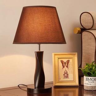简约现代中式台灯卧室床头灯家用客厅书房酒店创意实木床头柜灯具