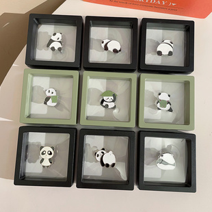 礼盒装大熊猫胸针可爱卡通中国风徽章别针配饰学生书包包衣服装饰