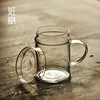 班意日式水杯带盖玻璃单层泡茶杯，办公室家用绿茶花茶水杯子带把
