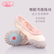 儿童舞蹈鞋肉色女童芭蕾舞考级软底猫爪鞋跳舞鞋成人中国舞练功鞋