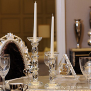 欧式水晶玻璃蜡烛台烛光晚餐婚庆，婚礼烛台道具，餐桌装饰烛台摆件