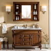 卫浴美式浴室柜洗手盆面盆柜，组合台盆柜，防水落地式橡木实木卫生间