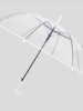 加厚长柄伞透明雨白色磨砂面玻纤骨自动无污染透明伞成人黑色雨伞