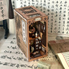 新中式书房书架装饰摆件书立diy小屋手工创意模型送老公生日礼物