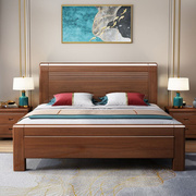 实木床1.8米现代简约主卧家用储物床1.5米胡桃木小户型婚床双人床