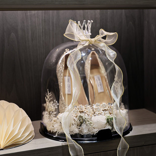 婚鞋盒接亲游戏道具创意，婚鞋水晶盒结婚盒子，套圈婚礼堵门鞋盒神器