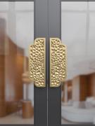 简约钛金拉手新中式仿古大门把手客房门方形铝合金明装红古铜