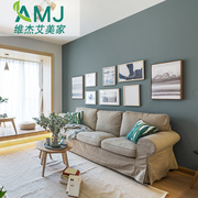 孔雀蓝电视背景墙壁纸北欧风格卧室纯色灰绿色墙纸美式客厅复古绿