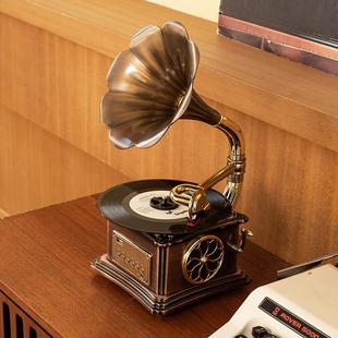名伶109lp老式复古留声机黑胶唱片机客厅家用电唱机金属蓝牙
