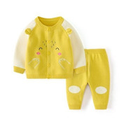 婴儿毛衣春秋套装0-3岁男女宝宝针织开衫线衣打底新生儿秋冬外套