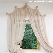 「浅唱」f穹顶式弧形，窗纯色麻纱，纱帘客厅卧室窗帘隔断窗门帘
