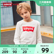 levis李维斯(李维斯)童装，打底长袖t恤男童，中大童纯色经典logo套头卫衣