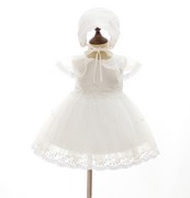 婴儿童装高端礼服公主蓬蓬纱裙，白色女童裙百日周岁连衣裙四季通用