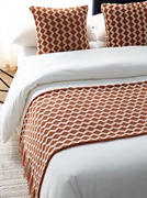 北欧ins针织毛线毯(毛线毯)沙发，装饰毯床尾巾黄色搭巾样板房长款