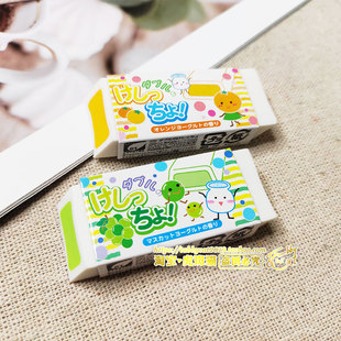 日本SEED水果酸奶夹心斜角方形软橡皮学生用碎屑少擦拭干净文具