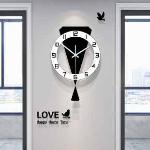 雅刻丽钟表挂钟客厅北欧家用时尚，静音现代艺术墙钟简约创意石英钟