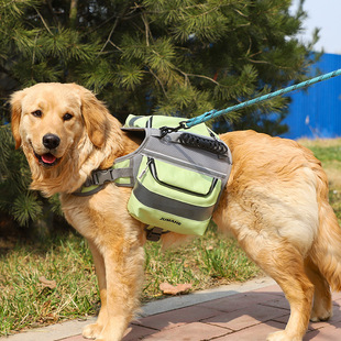狗狗自背包大型犬金毛书包，外出便携宠物狗背包牵引绳大狗背包驮包