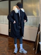 快时尚女装冬季韩版毛领中长款加厚夹棉棉服短外套长袖女外套
