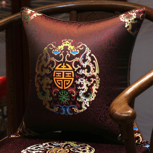 新中式抱枕客厅红木沙发靠垫床上腰枕中国风，靠背不含芯报枕套定制