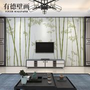 竹林墙纸竹子墙布新中式客厅，沙发电视背景墙，壁纸壁布定制壁画装饰
