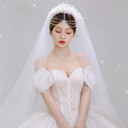 超仙森系水晶发箍主婚纱头饰，闪钻水滴百搭额饰，结婚礼白纱造型配饰