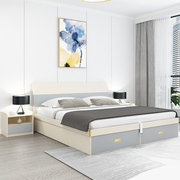 简约现代床主卧室气动高箱床板式省空间收纳1.5m1.8米双人储物床