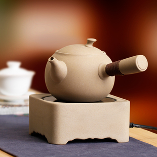 品陶堂侧把煮茶壶电陶炉煮茶，套装小型煮茶器，陶壶煮茶炉煮茶专用