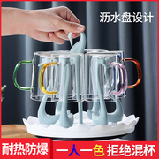 玻璃水杯耐高温牛奶杯透明客厅简约家用喝水杯子茶杯水壶水杯套装