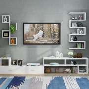 墙上置物架现代简约电视背景墙造型，装饰架客厅，电视柜创意格子搁板