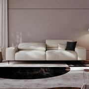 意式极简真皮沙发客厅现代简约三人位可调节靠背轻奢大气直排沙发