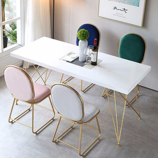 现代简约长桌白色烤漆办公桌，实木会议桌工作台创意，餐桌服装店桌椅