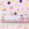 手工美少女战士机械键盘87青轴104红黑茶轴白光游戏办公有线粉色