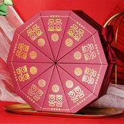 结婚三角形蛋糕喜糖盒，纸盒婚庆糖袋创意，摆桌圆形婚礼糖果包装盒