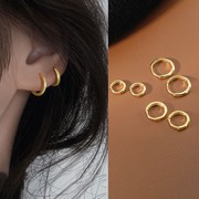 s925纯银耳扣耳圈女气质韩国耳环2020年潮耳骨钉耳骨环