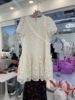 法式白色蕾丝连衣裙女夏季2024高级气质镂空宽松显瘦网纱裙子