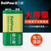 德力普 9V充电电池 9V锂电池 大容量6F22 550毫安 麦克风电池话筒